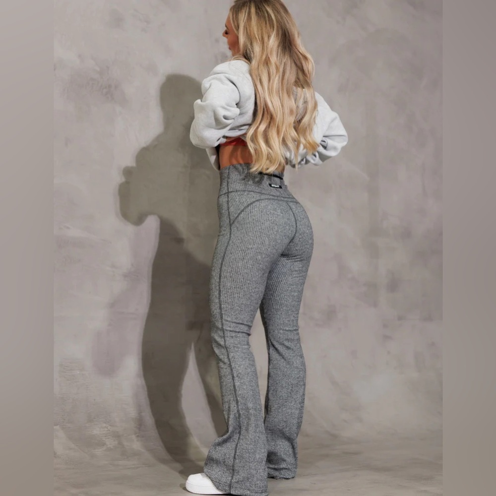SOLD Echt Comfort Flare Pants Grey - yoga flare pants